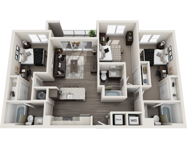 The Chelsea - 3Br, 3Ba Floor plan