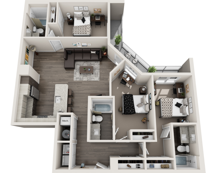 The Concord VIP - 3Br, 3Ba Floor plan