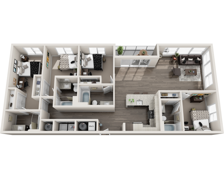 The Downing - 4Br, 4Ba Floor plan