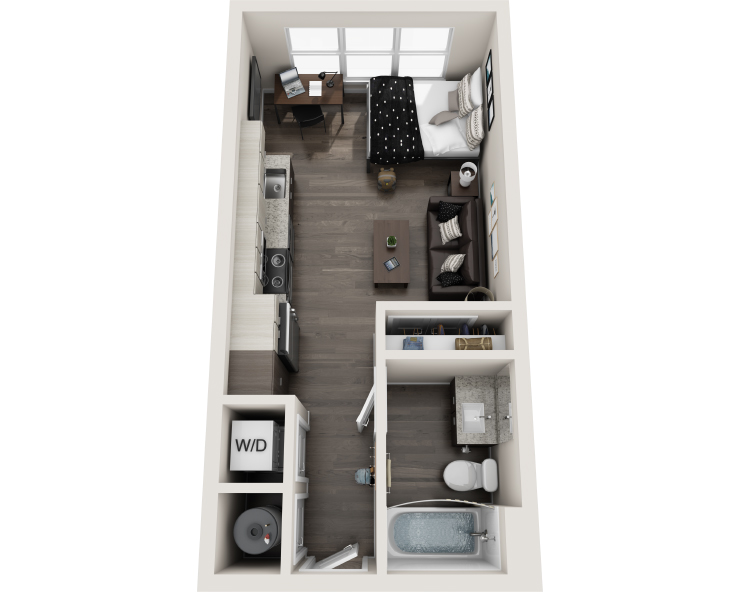 The Soho - 1Br, 1Ba Floor plan